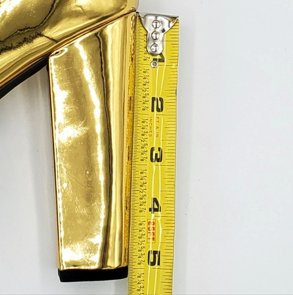 Jeffrey Campbell Black and Gold Flame Heeled Boots - Picture 9 of 9